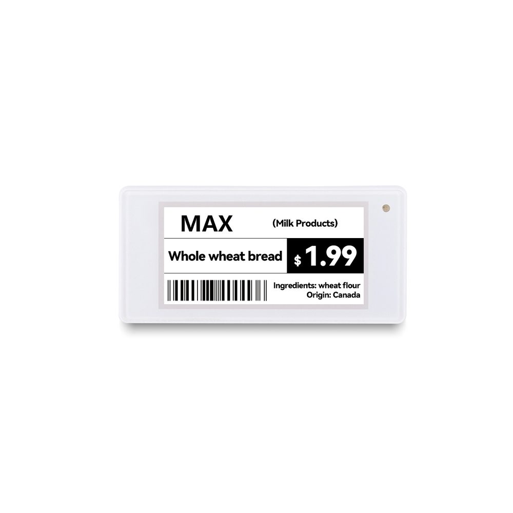 Étiquette électronique pour étagères White Shell de 2,13 pouces