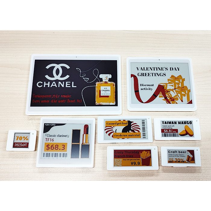 Affichage d'étiquettes de vente au détail électronique 4 couleurs de 2,13 pouces Couleur Noir Blanc Rouge Jaune