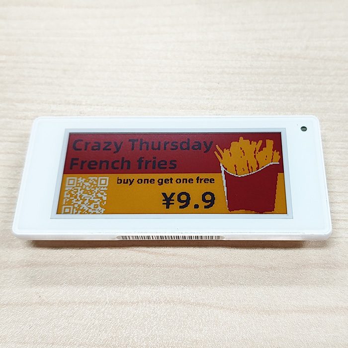 Affichage d'étiquettes de vente au détail électronique 4 couleurs de 2,9 pouces Couleur Noir Blanc Rouge Jaune