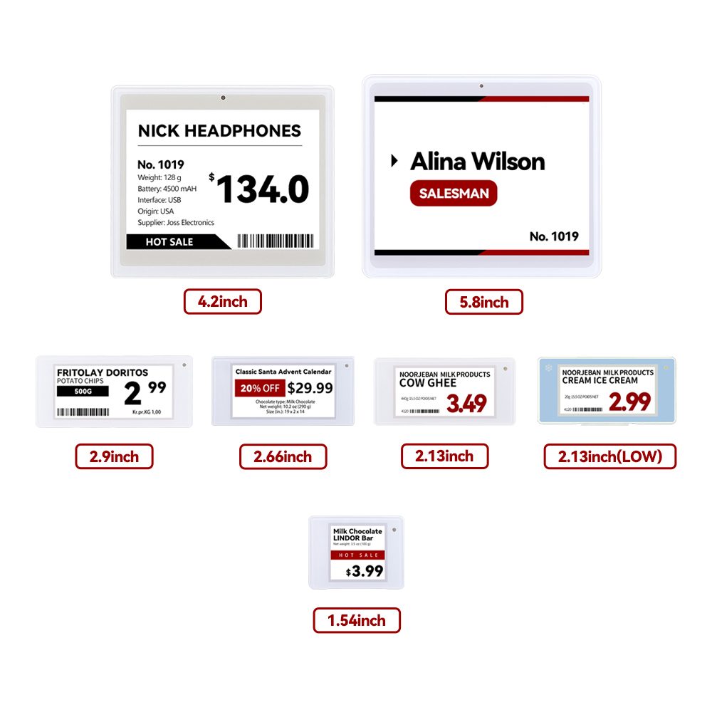 Kits de démonstration d'étiquettes électroniques pour étagères 10 pièces