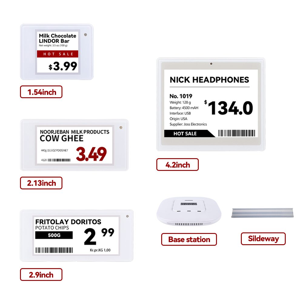 Kits de démonstration d'étiquettes électroniques pour étagères 10 pièces