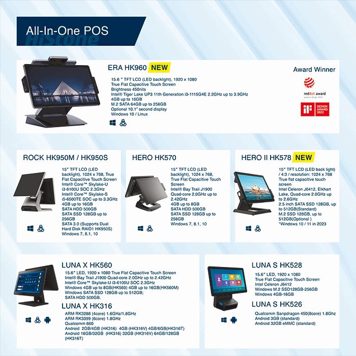 POS tout-en-un Qualcomm Snapdragon 450 (8 cœurs) 1,8 GHz avec écran large LCD TFT 15,6 pouces